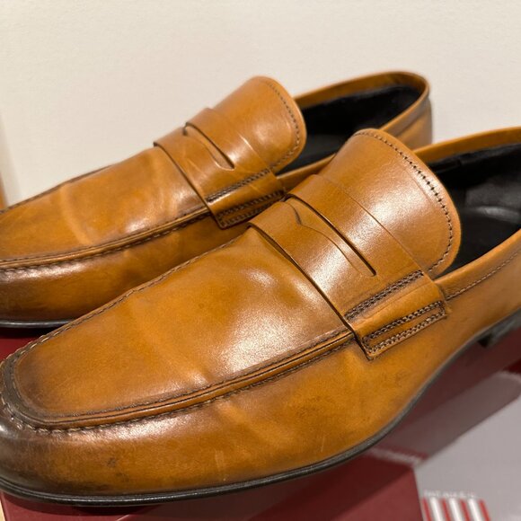 $425 To Boot New York Alek Penny Loafer Cognac Tan Leather 11.5 Super Clean! - Picture 2 of 13
